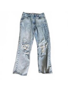 American Eagle distressed mom straight jean